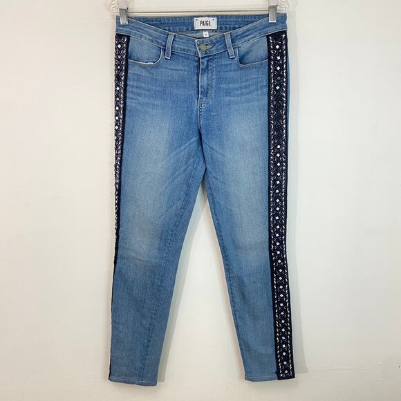 Paige Verdugo Ankle Paulinatux Embellished Jeans - Picture 2 of 9